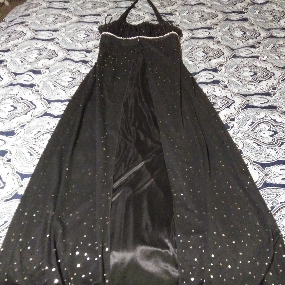 Women's Black with Silver Sequence Dress